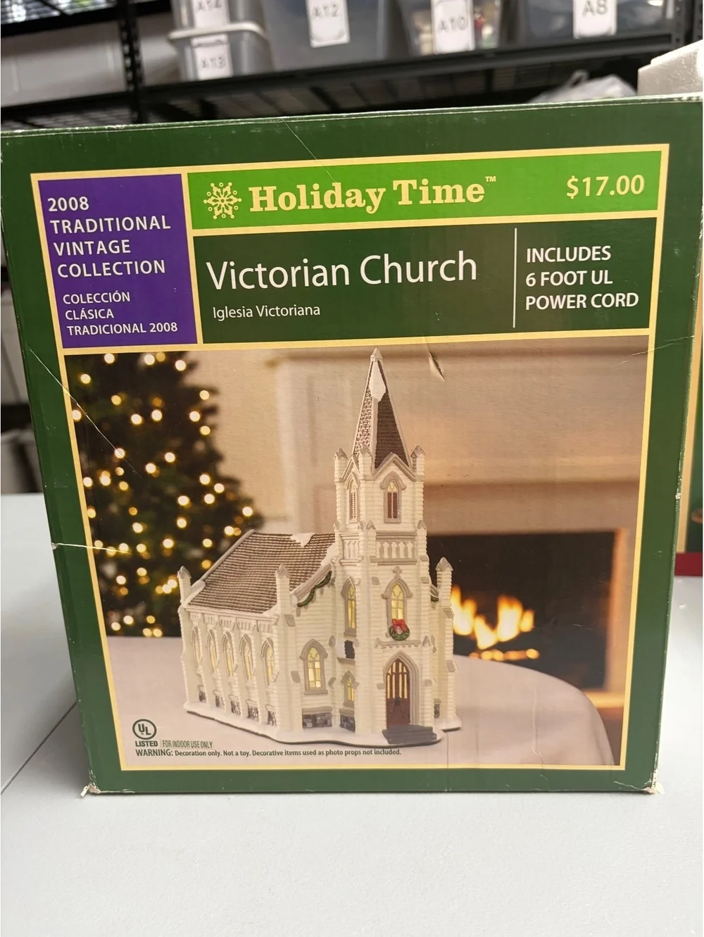 Holiday Time Victorian Church Tradional Collection Lighted Boxed & Cord 2009